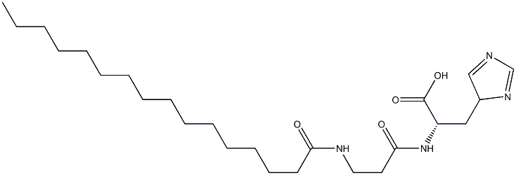 N-(1-氧代十六烷基)-BETA-丙氨酰-L-组氨酸 结构式