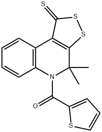 (4,4-dimethyl-1-thioxo-1,4-dihydro-5H-[1,2]dithiolo[3,4-c]quinolin-5-yl)(thiophen-2-yl)methanone 结构式