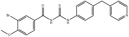 3-bromo-4-methoxy-N-{[4-(pyridin-4-ylmethyl)phenyl]carbamothioyl}benzamide 结构式