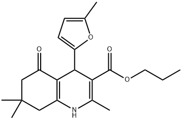 propyl 2,7,7-trimethyl-4-(5-methylfuran-2-yl)-5-oxo-1,4,5,6,7,8-hexahydroquinoline-3-carboxylate 结构式