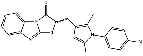 (2Z)-2-{[1-(4-chlorophenyl)-2,5-dimethyl-1H-pyrrol-3-yl]methylidene}[1,3]thiazolo[3,2-a]benzimidazol-3(2H)-one 结构式