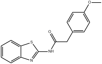 N-(1,3-benzothiazol-2-yl)-2-(4-methoxyphenyl)acetamide 结构式