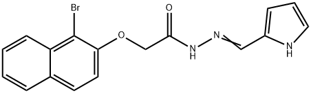 2-[(1-bromonaphthalen-2-yl)oxy]-N'-[(E)-1H-pyrrol-2-ylmethylidene]acetohydrazide 结构式