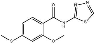 2-methoxy-4-(methylsulfanyl)-N-(1,3,4-thiadiazol-2-yl)benzamide 结构式