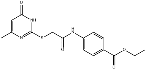 ethyl 4-({[(4-methyl-6-oxo-1,6-dihydropyrimidin-2-yl)sulfanyl]acetyl}amino)benzoate 结构式