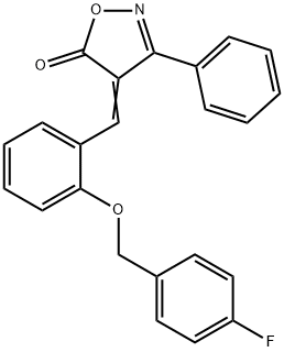 (4E)-4-{2-[(4-fluorobenzyl)oxy]benzylidene}-3-phenyl-1,2-oxazol-5(4H)-one 结构式