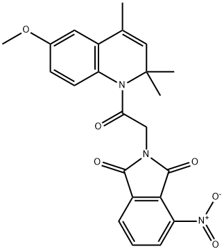 2-[2-(6-methoxy-2,2,4-trimethylquinolin-1(2H)-yl)-2-oxoethyl]-4-nitro-1H-isoindole-1,3(2H)-dione 结构式