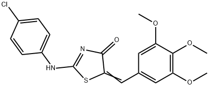 (2E,5Z)-2-[(4-chlorophenyl)imino]-5-(3,4,5-trimethoxybenzylidene)-1,3-thiazolidin-4-one 结构式