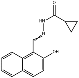 (E)-N'-((2-hydroxynaphthalen-1-yl)methylene)cyclopropanecarbohydrazide 结构式