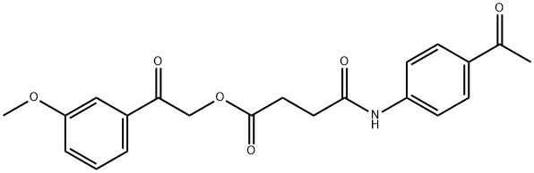 2-(3-methoxyphenyl)-2-oxoethyl 4-[(4-acetylphenyl)amino]-4-oxobutanoate 结构式