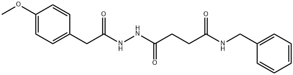 N-benzyl-4-{2-[(4-methoxyphenyl)acetyl]hydrazinyl}-4-oxobutanamide 结构式