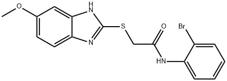 N-(2-bromophenyl)-2-[(5-methoxy-1H-benzimidazol-2-yl)sulfanyl]acetamide 结构式