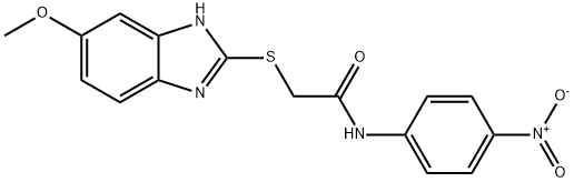 2-[(6-methoxy-1H-benzimidazol-2-yl)thio]-N-(4-nitrophenyl)-acetamide 结构式