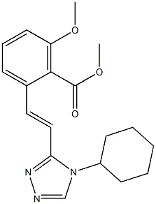 2-[2-(4-Cyclohexyl-4H-[1,2,4]triazol-3-yl)-vinyl]-6-methoxy-benzoic acid methyl ester 结构式