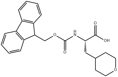 (S)-2-(((9H-fluoren-9-yl)methoxy)carbonylamino)-3-(tetrahydro-2H-pyran-4-yl)propanoic acid 结构式