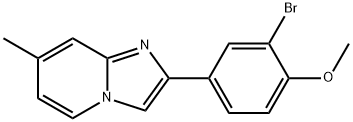 2-(3-溴-4-甲氧基苯基)-7-甲基咪唑并[1,2-A]吡啶 结构式