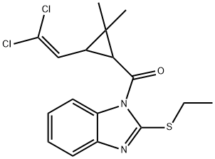 [3-(2,2-dichloroethenyl)-2,2-dimethylcyclopropyl][2-(ethylsulfanyl)-1H-benzimidazol-1-yl]methanone 结构式