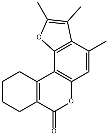 2,3,4-trimethyl-8,9,10,11-tetrahydro-7H-benzo[c]furo[2,3-f]chromen-7-one 结构式