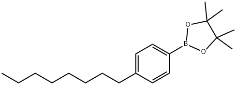 4,4,5,5-四甲基-2-(4-辛基苯基)-1,3,2-二氧硼杂环戊烷 结构式