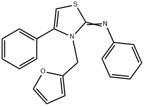 N-(3-(2-furylmethyl)-4-phenyl-1,3-thiazol-2(3H)-ylidene)-N-phenylamine 结构式