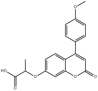 2-{[4-(4-methoxyphenyl)-2-oxo-2H-chromen-7-yl]oxy}propanoic acid 结构式