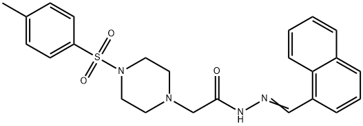 2-{4-[(4-methylphenyl)sulfonyl]piperazin-1-yl}-N'-[(Z)-naphthalen-1-ylmethylidene]acetohydrazide 结构式