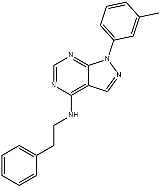 1-(3-methylphenyl)-N-(2-phenylethyl)-1H-pyrazolo[3,4-d]pyrimidin-4-amine 结构式