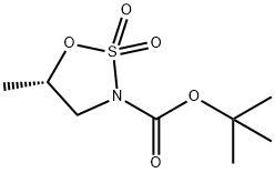 (S)-5-甲基-1,2,3-氧代噻唑烷-3-甲酸叔丁酯-2,2-二氧化物 结构式