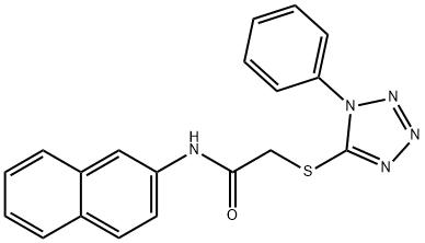 N-(naphthalen-2-yl)-2-[(1-phenyl-1H-tetrazol-5-yl)sulfanyl]acetamide 结构式