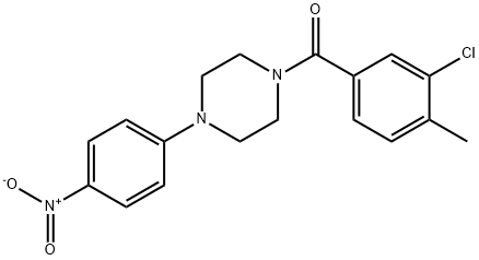 (3-Chloro-4-methylphenyl)[4-(4-nitrophenyl)-1-piperazinyl]-methanone 结构式