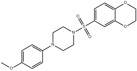 1-(2,3-dihydro-1,4-benzodioxin-6-ylsulfonyl)-4-(4-methoxyphenyl)piperazine 结构式