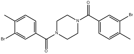 1,4-bis(3-bromo-4-methylbenzoyl)piperazine 结构式