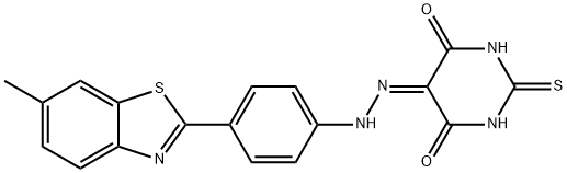 5-{2-[4-(6-methyl-1,3-benzothiazol-2-yl)phenyl]hydrazinylidene}-2-thioxodihydropyrimidine-4,6(1H,5H)-dione 结构式