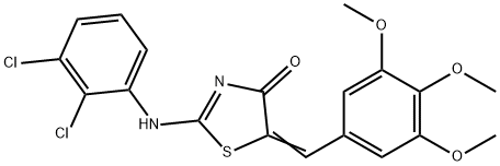 (2Z,5E)-2-[(2,3-dichlorophenyl)imino]-5-(3,4,5-trimethoxybenzylidene)-1,3-thiazolidin-4-one 结构式