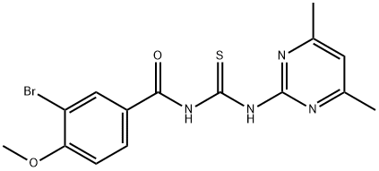 3-bromo-N-[(4,6-dimethylpyrimidin-2-yl)carbamothioyl]-4-methoxybenzamide 结构式