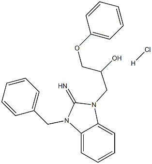 1H-Benzimidazole-1-ethanol, 2,3-dihydro-2-imino-alpha-(phenoxymethyl)-3-(phenylmethyl)- monohydrochloride 结构式