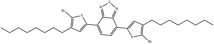 4,7-双(5-溴-4-辛基噻吩-2-基) 苯并[C][1,2,5]噻二唑 结构式
