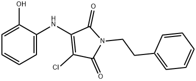 3-chloro-4-[(2-hydroxyphenyl)amino]-1-(2-phenylethyl)-1H-pyrrole-2,5-dione 结构式