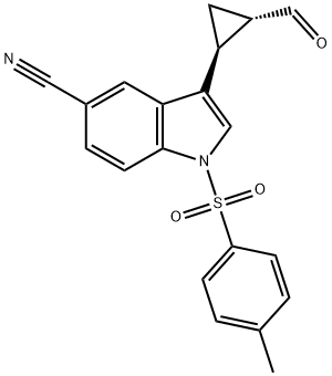 3-((1S,2S)-2-甲酰基环丙基)-1-甲苯磺酰-1H-吲哚-5-甲腈 结构式