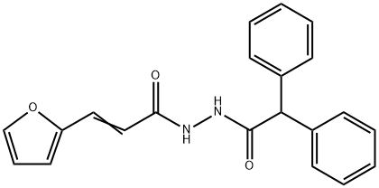 (2E)-N'-(diphenylacetyl)-3-(furan-2-yl)prop-2-enehydrazide 结构式