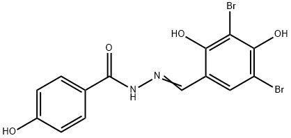 N'-(3,5-dibromo-2,4-dihydroxybenzylidene)-4-hydroxybenzohydrazide 结构式