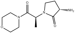 (S)-3-氨基-1-((S)-1-吗啉代-1-氧亚基丙烷-2-基)吡咯烷-2-酮 结构式