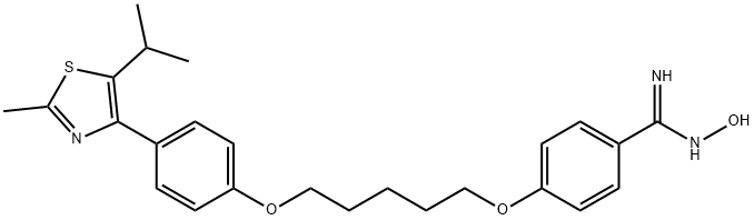 (Z)-N-羟基-4-((5-(4-(5-异丙基-2-甲基噻唑-4-基)苯氧基)戊基)氧代)苯脒 结构式