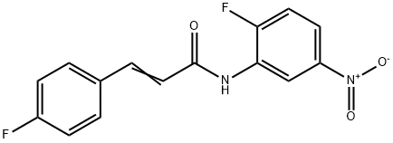 (2E)-N-(2-fluoro-5-nitrophenyl)-3-(4-fluorophenyl)prop-2-enamide 结构式