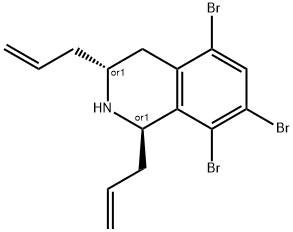 (1S,3S)-5,7,8-tribromo-1,3-di(prop-2-en-1-yl)-1,2,3,4-tetrahydroisoquinoline 结构式