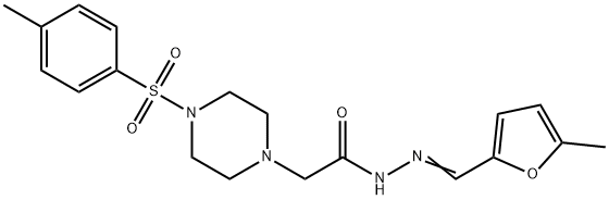 N'-[(Z)-(5-methylfuran-2-yl)methylidene]-2-{4-[(4-methylphenyl)sulfonyl]piperazin-1-yl}acetohydrazide 结构式