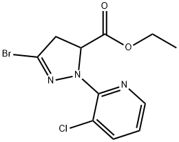 3-溴-1-(3-氯吡啶-2-基)-4,5-二氢-1H-吡唑-5-甲酸乙酯 结构式