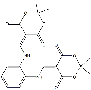 1,2-bis-[(2,2-dimethyl-4,6-dioxo-1,3-dioxan-5-ylidenemethyl)amino]benzene 结构式