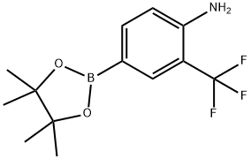 4-(4,4,5,5-四甲基-1,3,2-二氧杂硼烷-2-基)-2-(三氟甲基)苯胺 结构式