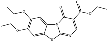 7,8-二乙氧基-4-氧杂-4H-苯并[4,5]噻唑并[3,2-A]嘧啶-3-甲酸乙酯 结构式